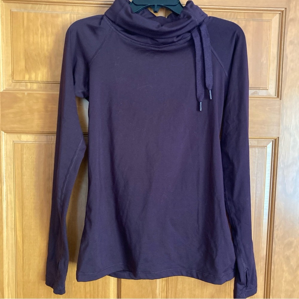 Nike Dri Fit Women’s Purple Scrunch Mock Neck Long Sleeve Pullover Top Sz Large